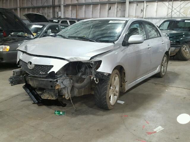 1NXBE40E39Z029944 - 2009 TOYOTA COROLLA XR SILVER photo 2