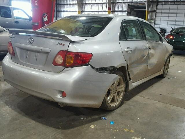 1NXBE40E39Z029944 - 2009 TOYOTA COROLLA XR SILVER photo 4