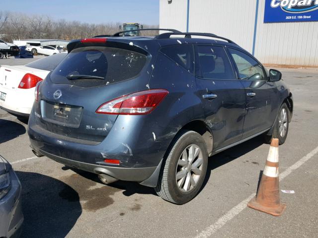 JN8AZ1MW6CW219825 - 2012 NISSAN MURANO S BLUE photo 4