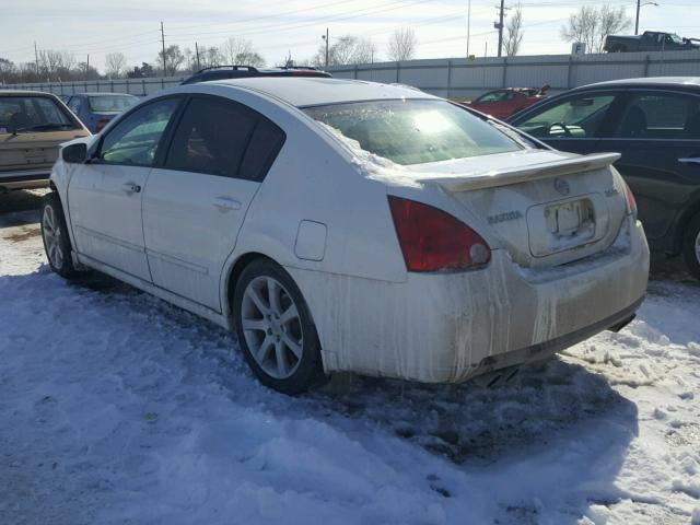 1N4BA41E77C845076 - 2007 NISSAN MAXIMA SE WHITE photo 3