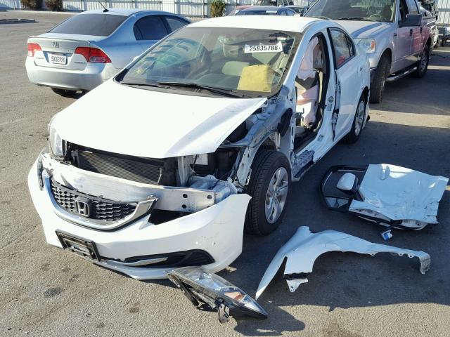 19XFB2F56EE253177 - 2014 HONDA CIVIC LX WHITE photo 2