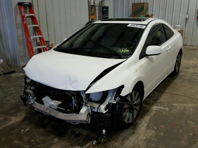 2HGFG12939H527516 - 2009 HONDA CIVIC EXL WHITE photo 2