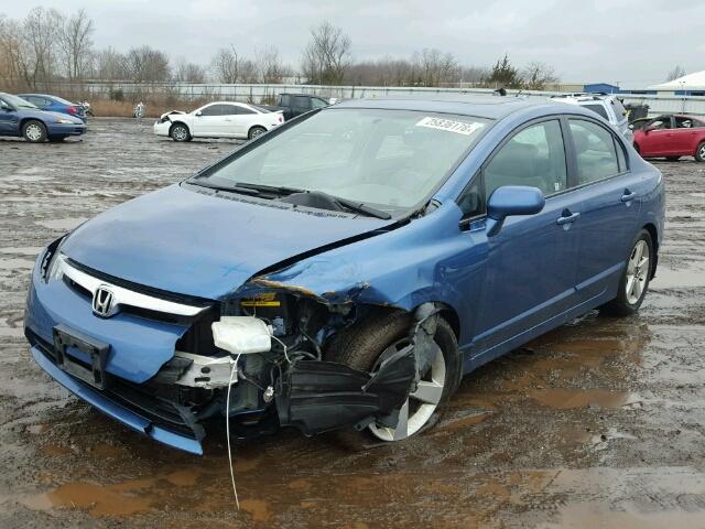 1HGFA16807L083837 - 2007 HONDA CIVIC EX BLUE photo 2