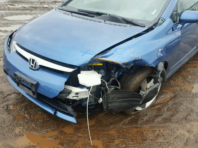 1HGFA16807L083837 - 2007 HONDA CIVIC EX BLUE photo 9