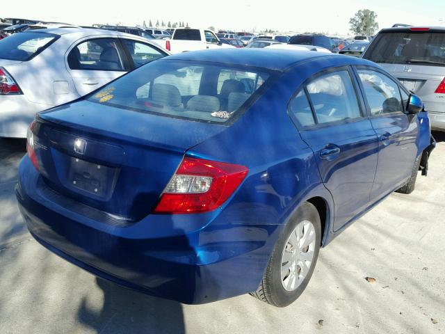 2HGFB2F51CH512001 - 2012 HONDA CIVIC LX BLUE photo 4