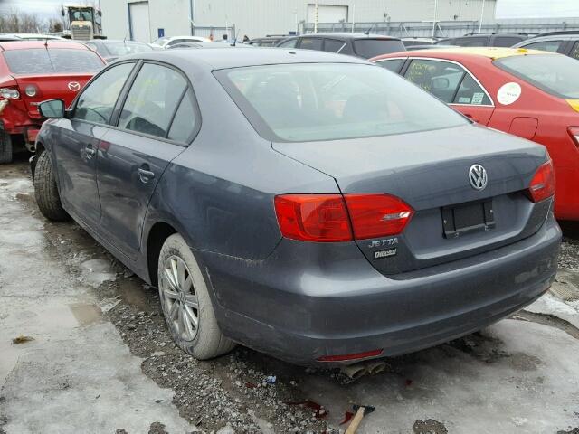 3VWDK7AJ5DM409221 - 2013 VOLKSWAGEN JETTA SE GRAY photo 3