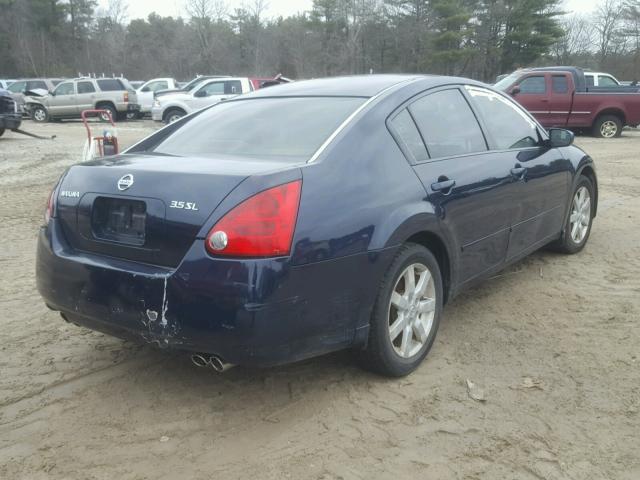 1N4BA41E14C818886 - 2004 NISSAN MAXIMA SE BLUE photo 4