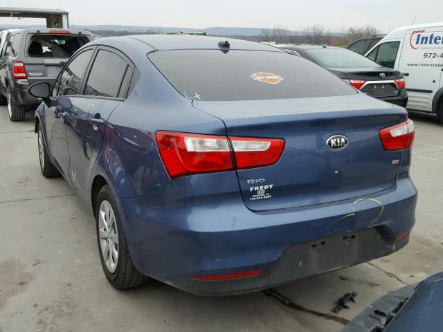 KNADM4A30G6654085 - 2016 KIA RIO LX BLUE photo 3