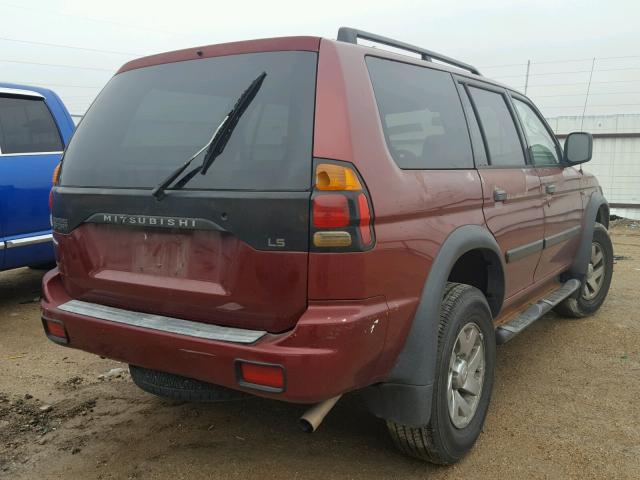 JA4LS21H22P002117 - 2002 MITSUBISHI MONTERO SP MAROON photo 4