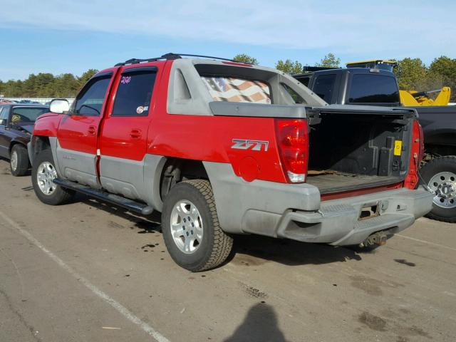 3GNEK13T72G227025 - 2002 CHEVROLET AVALANCHE RED photo 3