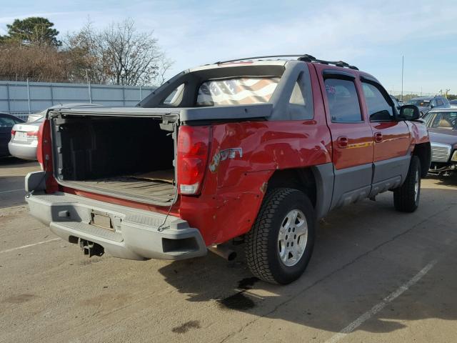 3GNEK13T72G227025 - 2002 CHEVROLET AVALANCHE RED photo 4