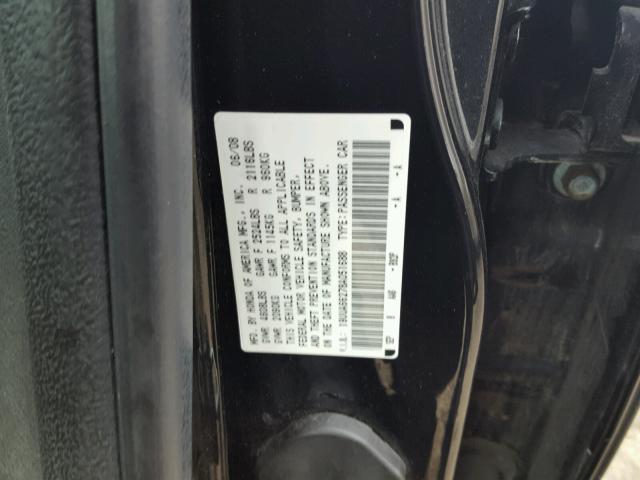 19UUA66278A051688 - 2008 ACURA TL BLACK photo 10