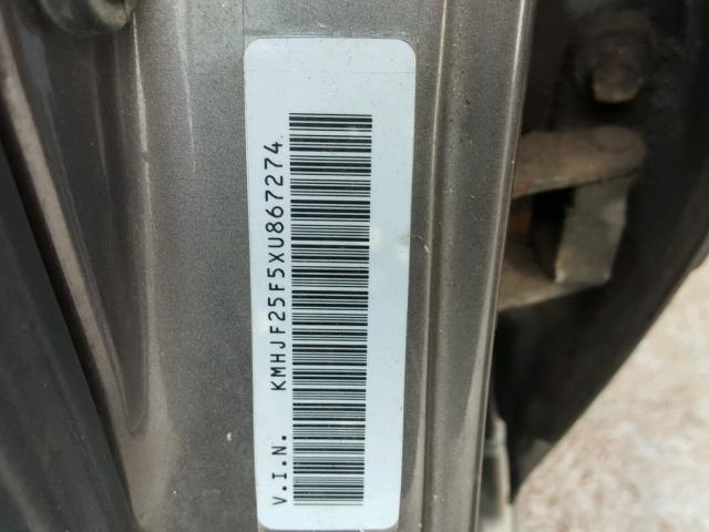 KMHJF25F5XU867274 - 1999 HYUNDAI ELANTRA BA GRAY photo 10