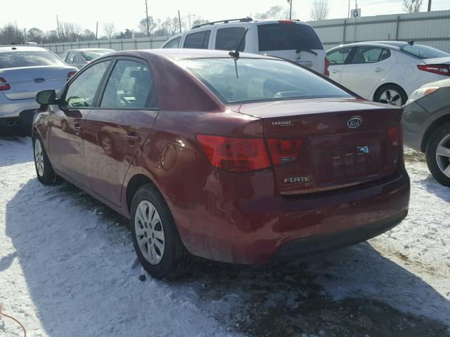 KNAFU4A21C5511081 - 2012 KIA FORTE EX RED photo 3