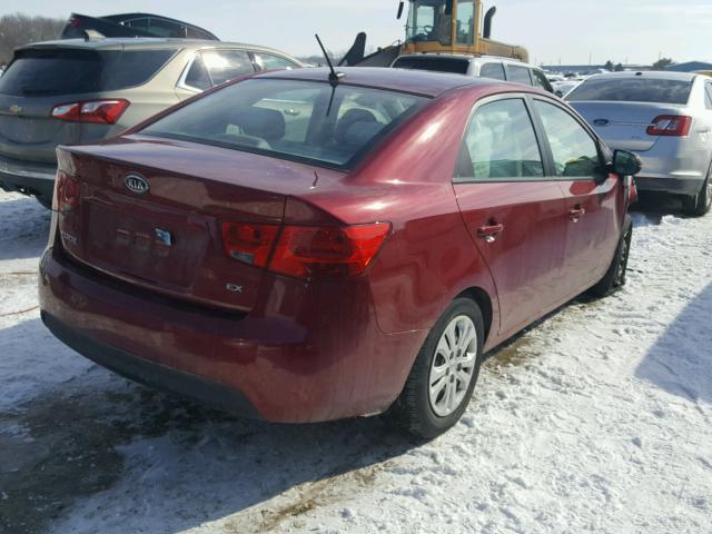 KNAFU4A21C5511081 - 2012 KIA FORTE EX RED photo 4