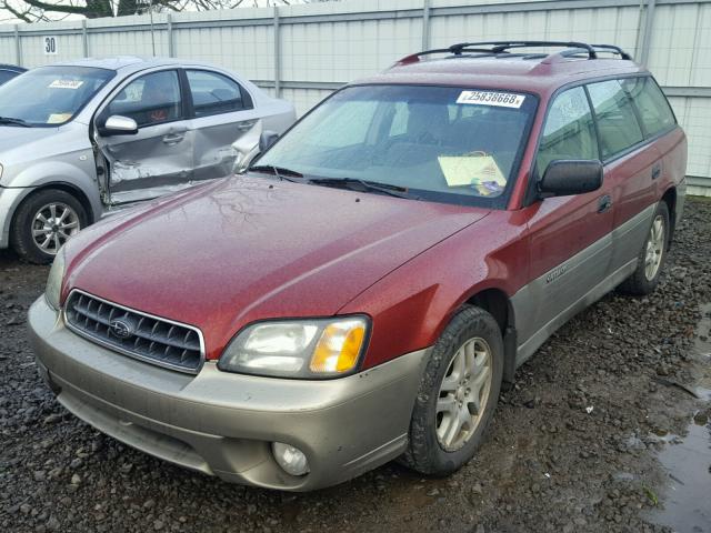 4S3BH675447623849 - 2004 SUBARU LEGACY OUT BURGUNDY photo 2