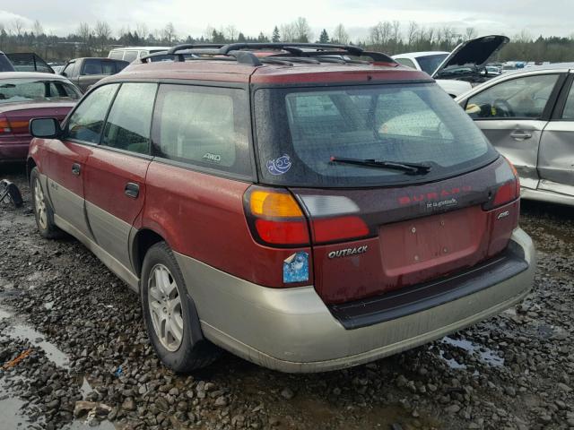 4S3BH675447623849 - 2004 SUBARU LEGACY OUT BURGUNDY photo 3