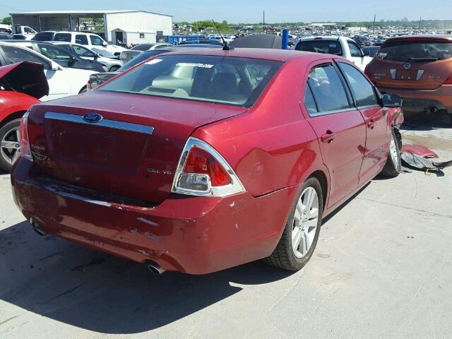 3FAHP08109R106110 - 2009 FORD FUSION SEL RED photo 4