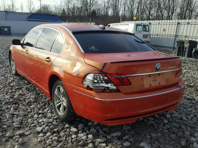 WBAHN83508DT86544 - 2008 BMW 750 LI ORANGE photo 3