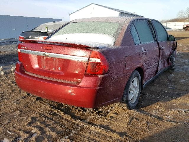 1G1ZT54825F286748 - 2005 CHEVROLET MALIBU LS მუქწითელი ფოტო 4