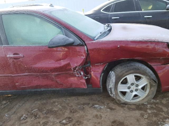 1G1ZT54825F286748 - 2005 CHEVROLET MALIBU LS მუქწითელი ფოტო 9