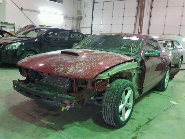 1ZVHT82H675310224 - 2007 FORD MUSTANG GT RED photo 2