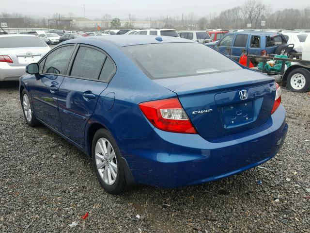 2HGFB2F86CH542914 - 2012 HONDA CIVIC EX 蓝色 照片 3
