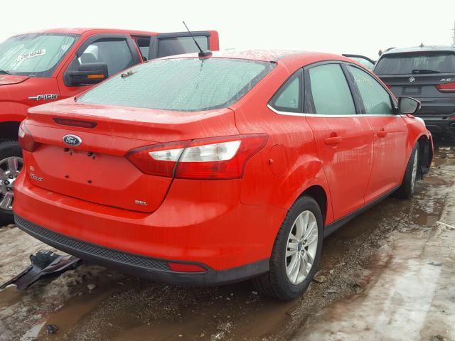 1FAHP3H2XCL175743 - 2012 FORD FOCUS SEL RED photo 4