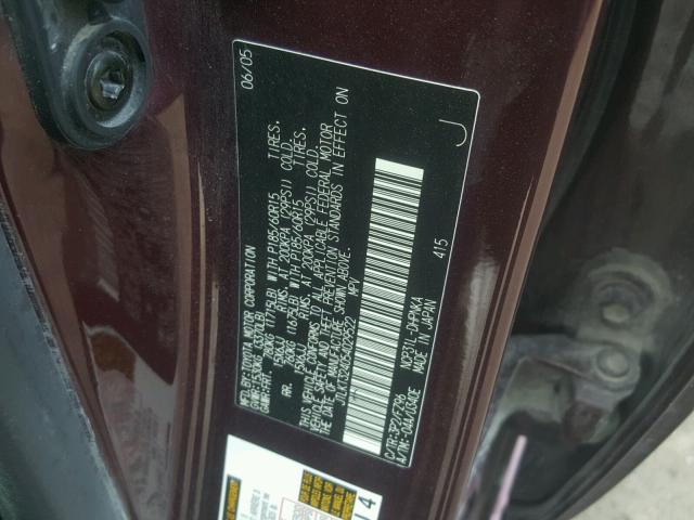 JTLKT324054029522 - 2005 TOYOTA SCION XB 紫色 照片 10