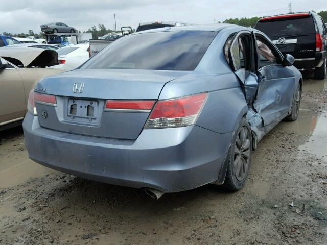 1HGCP2F84BA021644 - 2011 HONDA ACCORD EXL BLUE photo 4