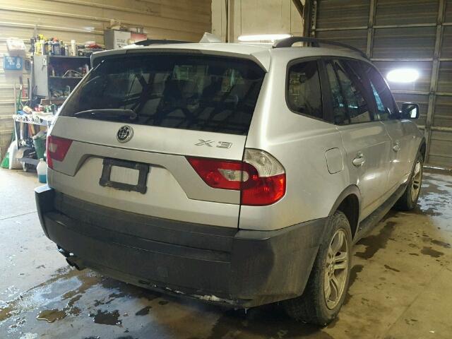 WBXPA93424WA62183 - 2004 BMW X3 3.0I SILVER photo 4