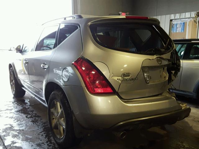 JN8AZ08W74W307661 - 2004 NISSAN MURANO SL TAN photo 3