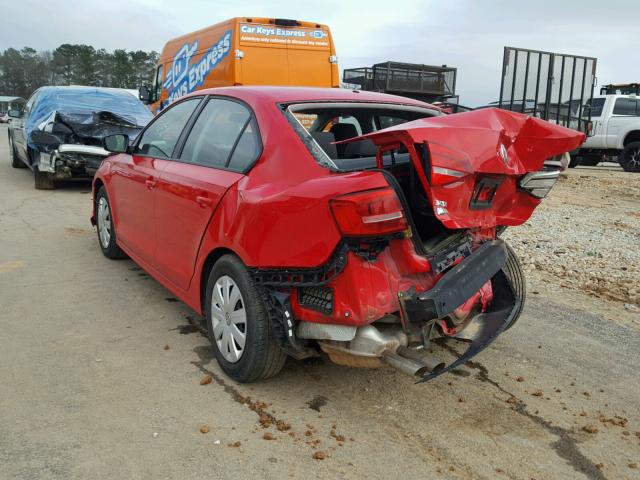 3VW2K7AJ6FM403793 - 2015 VOLKSWAGEN JETTA BASE RED photo 3