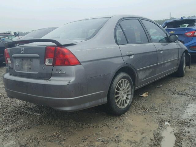 2HGES26765H597451 - 2005 HONDA CIVIC EX GRAY photo 4