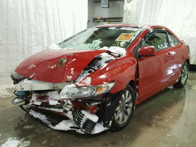 2HGFG12819H500256 - 2009 HONDA CIVIC EX წითელი ფოტო 2