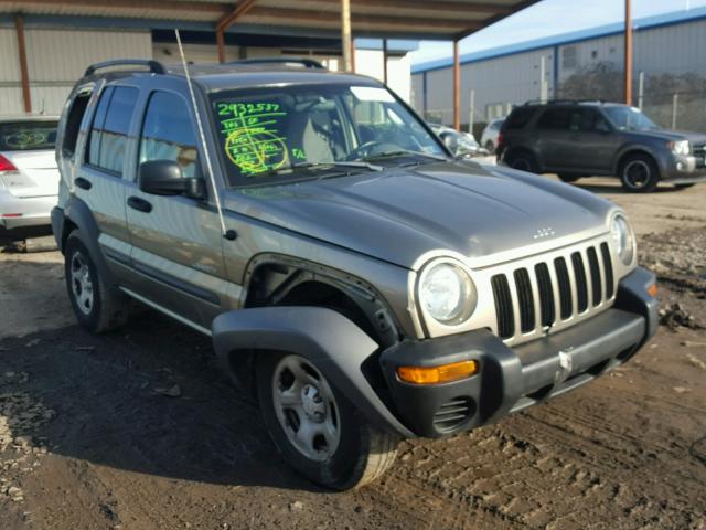 1J4GL48K64W247930 - 2004 JEEP LIBERTY SP TAN photo 1