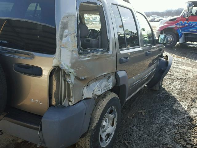 1J4GL48K64W247930 - 2004 JEEP LIBERTY SP TAN photo 9