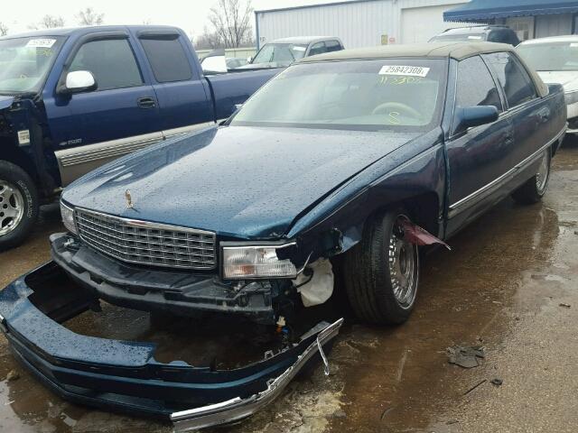 1G6KD52Y1TU289600 - 1996 CADILLAC DEVILLE GREEN photo 2