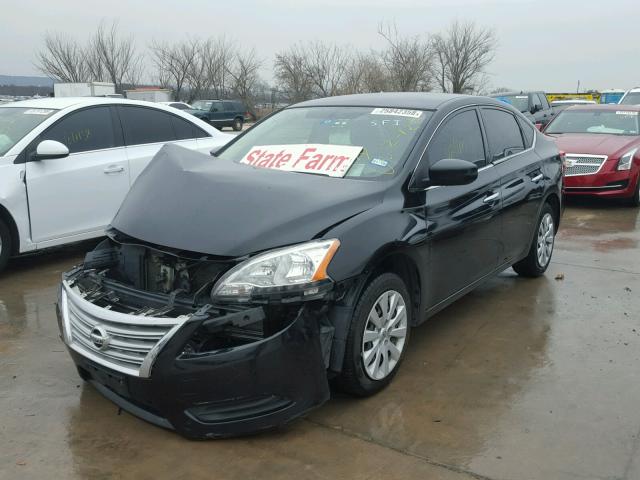 3N1AB7APXEL683471 - 2014 NISSAN SENTRA S BLACK photo 2