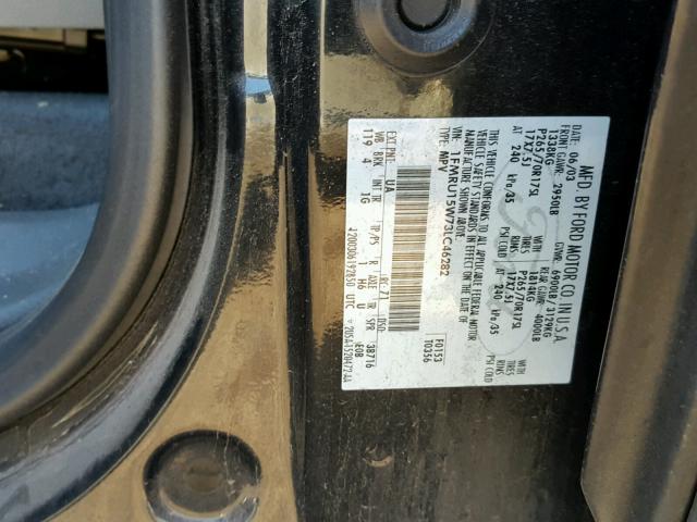 1FMRU15W73LC46282 - 2003 FORD EXPEDITION BLACK photo 10