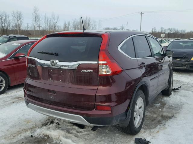 2HKRM4H57FH637997 - 2015 HONDA CR-V EX RED photo 4