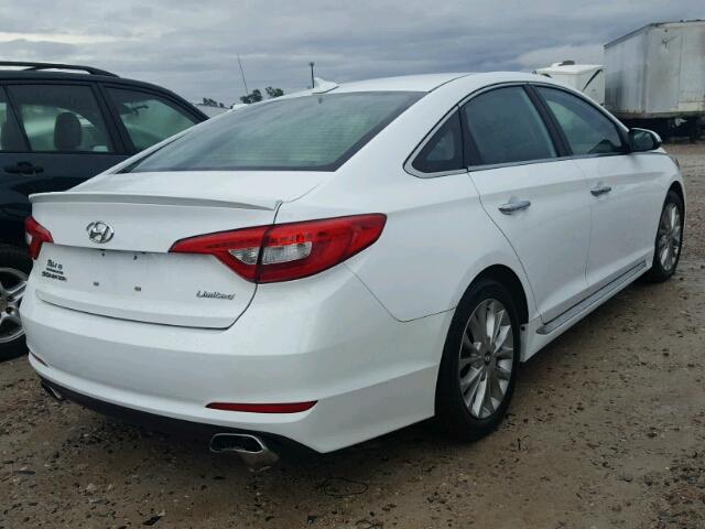 5NPE34AF8FH016871 - 2015 HYUNDAI SONATA SPO WHITE photo 4