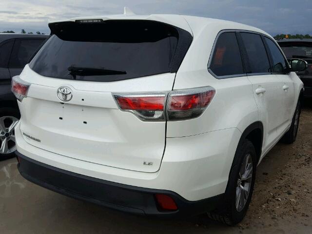 5TDZKRFH6ES012127 - 2014 TOYOTA HIGHLANDER WHITE photo 4