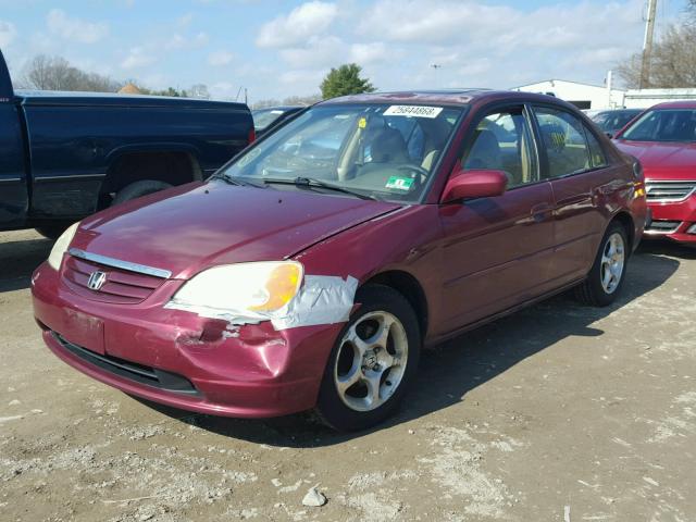 2HGES26713H502050 - 2003 HONDA CIVIC EX RED photo 2