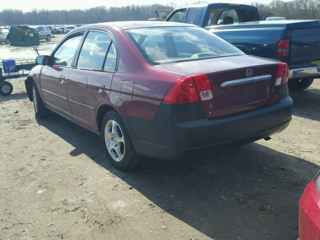 2HGES26713H502050 - 2003 HONDA CIVIC EX RED photo 3