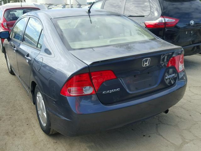 JHMFA36237S005255 - 2007 HONDA CIVIC HYBR BLUE photo 3