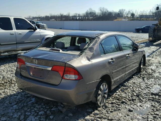 2HGFA16989H513123 - 2009 HONDA CIVIC EXL 金色 照片 4
