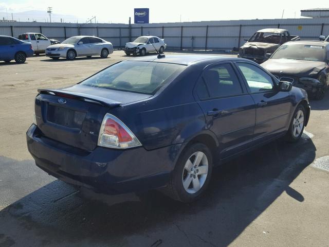 3FAHP07Z27R156706 - 2007 FORD FUSION SE BLUE photo 4