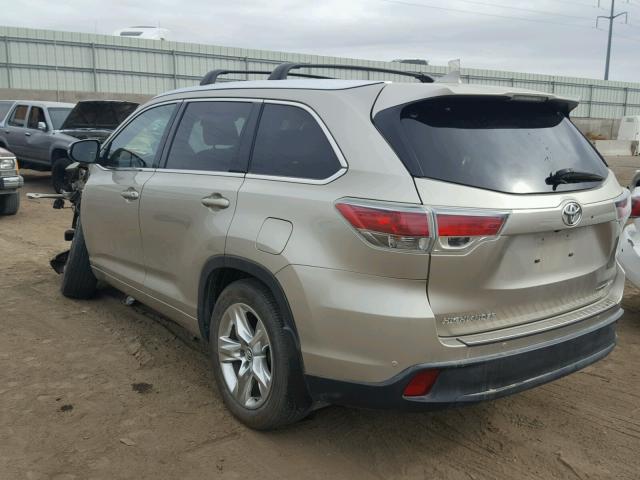 5TDDKRFH7GS262215 - 2016 TOYOTA HIGHLANDER TAN photo 3