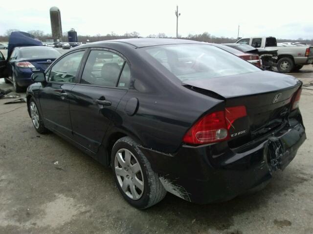 1HGFA16528L075455 - 2008 HONDA CIVIC LX BLACK photo 3